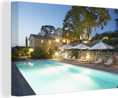 Produktbild von OneMillionCanvasses® - Leinwandbilder - 140x90 cm, Italienische Villa, Wandbilder Kunstdruck Wanddekoration