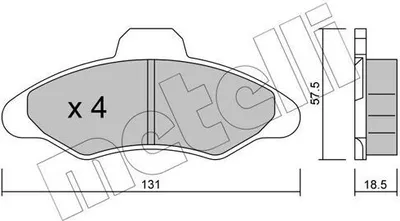 Produktbild von METELLI 22-0071-0 Bremsbeläge Satz Vorne Bremsklötze für FORD Escort VI Cabrio (ALL) Escort VI Schrägheck (GAL, AAL, ABL) Escort V Schrägheck (GAL)