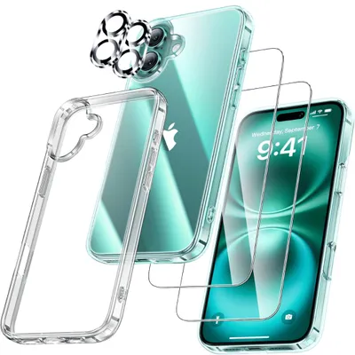 Produktbild von Hülle für Iphone 16 2X Schutzglas 2X Kameraschutz Panzerfolie Panzerglas Silikon Case 9H