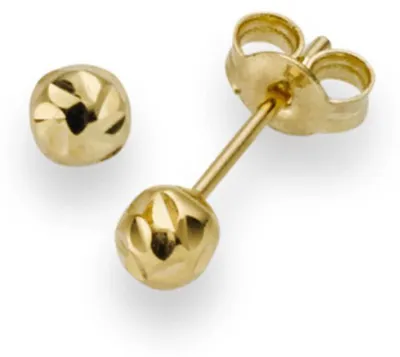 Produktbild von 4mm Kugel Ohrstecker Stecker Ohrschmuck 750 Gold Gelbgold diamantiert Damen