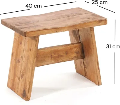Produktbild von SITZBÄNKCHEN "SCHEMEL 40" | Mahagoni, 31x40x25cm | Fußhocker | Farbe: 08 honigfarben gewachst