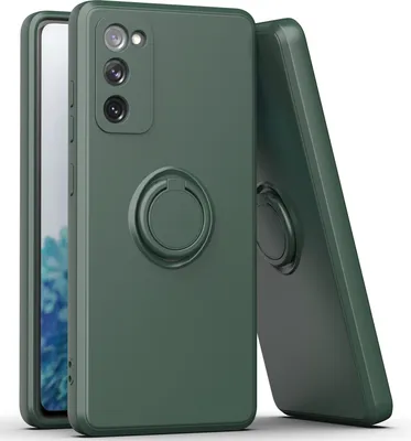 Produktbild von Samsung S20 FE Handyhülle, Ring Halter Ständer Kratzfeste Weiche Silikon schutzhülle für Samsung Galaxy S20 FE/S20 FE 5G/S20 FE 2022 Grün