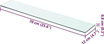 Obrázok produktu pre vidaXL Sklenená polica Transparent 70x12 cm