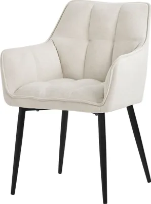 Produktbild von ML-Design Esszimmerstuhl aus Frotteestoff, Creme, mit dickem gepolsterter Sitz