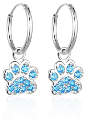 Image de Boucles d'oreilles argentées pour filles Paws AGT-ED012KBL