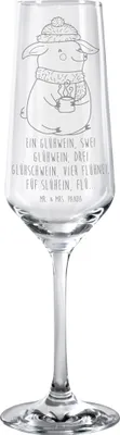 Produktbild von Mr. & Mrs. Panda Glas Schweinchen Glühwein - Transparent - Geschenk, Sektglas, Schaumweinglas, Weihnachten, Weihnachtsmarkt, Champagnerglas, Trinkglas, Betrunken, Spruch