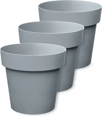 Image de Pot de fleurs Garronda, lot de 3 GD-0028 (gris foncé 04, ⌀ 16, H 14,7 cm)