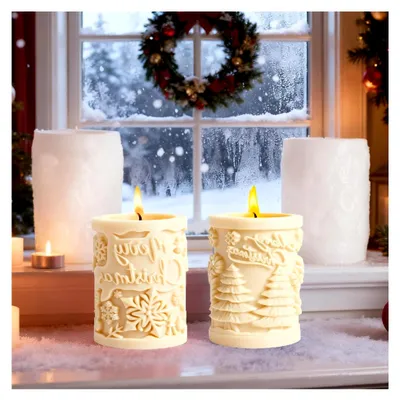 Produktbild von 2 Stück Silikonformen für Weihnachtskerzen