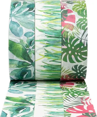 Produktbild von Färbung - Washi Tape Plants 3 Rolls, 5mtr.