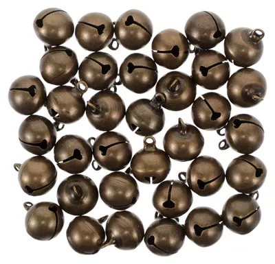 Produktbild von 50 Stück Kleine Glöckchen 14mm aus Messing im Vintage-Stil für Schmuck, Haustierhalsbänder und Weihnachtsdekoration