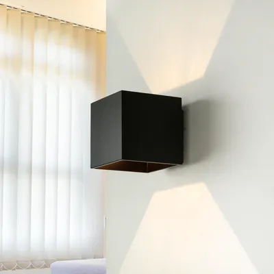 Obrázek produktu pro Nástěnné svítidlo vnitřní černé G9 Ø 10 cm hliník Moderní nástěnné svítidlo Up Down