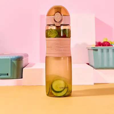 Obrázek produktu pro Plastová láhev na pití | POPPIE | růžová | 0,6 l | 896182 Homla