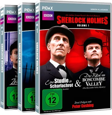 Produktbild von Sherlock Holmes - Gesamtedition / Sechs Folgen der Krimiserie mit Peter Cushing (Pidax Serien-Klassiker) [3 DVDs]