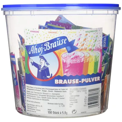 Obrázek produktu pro Ahoj šerbet v prášku Prickelspass 4-násobný asorted 580g 100 sáčků