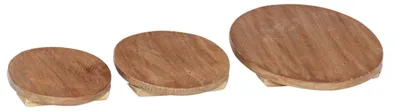 Zdjęcie produktu dla vidaXL Stołki pod doniczki, 3 szt., kolor naturalny, 29 x 29 x 3,5 cm, drewno mahoniowe