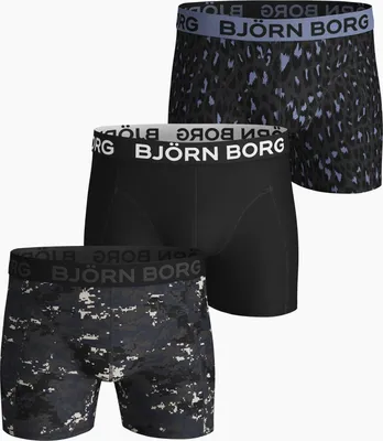 Produktbild von Björn Borg - Herren - Boxershorts Aus Baumwoll-Stretch, 3er-Pack - Bunt/Schwarz - Gr. S