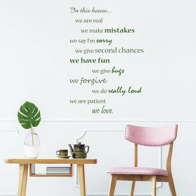 Produktbild von Decords Wandtattoo – Familienregeln mit dem Spruch „In This House“, 56 x 79 cm