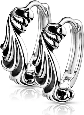 Produktbild von Creolen Edelstahl Damen Kreolen Ohrstecker Ohrringe Wellen Autiga® silber