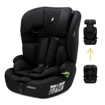 Produktbild von Osann Resa Kindersitz ab 1 Jahr ohne Isofix, 76-150 cm, mitwachsender Autositz 9-36 kg Montage mit 3-Punkt-Gurt, höhenverstellbare Kopfstütze - Black