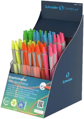 Produktbild von Schneider Kugelschreiber Reco neon Display 60 Stück D