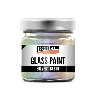 Produktbild von PENTART Glasmalfarbe lösemittelhaltig, 30 ml, Glitzerregenbogen