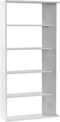 Image de Anbauregal >ALIDA< Bücherregal, Zementgrau Dekor - 90x180x25 (BxHxT)