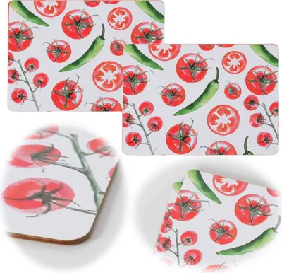Produktbild von LS-LebenStil 2x Kork Tischset Platzset Italia Tomato 40x30cm abwaschbar Platzmatte Placemate Tisch Untersetzer Unterlage Teller Geschirr Vasen