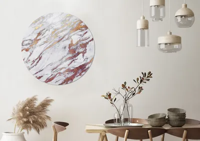 Produktbild von MuchoWow® - Wand-Kreis - Wohnzimmer - Bild - Runde - Wanddeko - Dibond - Kunstdrucke