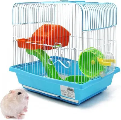 Produktbild von Famanu Hamsterkäfig mit Hamsterspielzeug - Hamsterhaus - Nagerkäfig