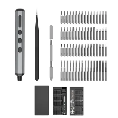 Produktbild von Mini-Elektroschrauber 3,7 V, Akku-Schrauberset, wiederaufladbares, tragbares Reparaturwerkzeugset für Elektronik, Laptops, Brillen und Uhren