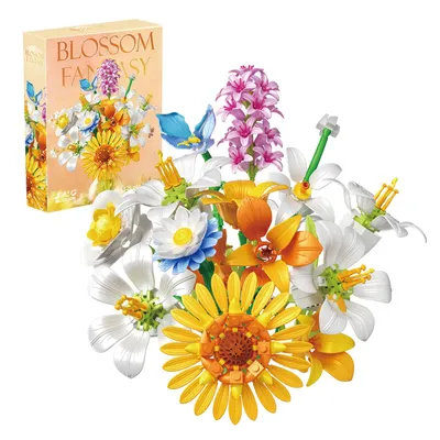 Produktbild von Blumensträuße Bausteine Blume Set, Blumen und Pflanzen Serie 529 St. Home Deko Flower Muttertag Geburtstag Valentinstag