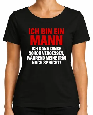 Imagen del producto de Camiseta para mujer con el texto: "Un hombre olvida cuando una mujer habla. Regalo divertido para esposo." Color: . Talla: XL