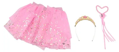Produktbild von Johntoy Prinzessin Verkleidungsset - rosa Kostüm mit Tiara und Stab