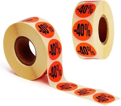 Produktbild von Famanu Aktionsetiketten Selbstklebend Rot - Rund, 32 mm