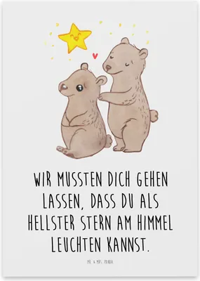 Produktbild von Mr. & Mrs. Panda Trauerspruchkarte Bäreneltern Sternenkind - Weiß - Anteilnahmekarte, Ungeborenes, Baby, Plötzlicher Kindstod, Trauerkarte, Beileid, Totgeburt, Fehlgeburt