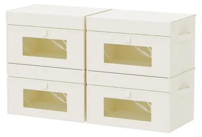 Produktbild von Solidchoice – Set aus 4 transparenten Aufbewahrungsboxen mit Deckel und Tragegriffen