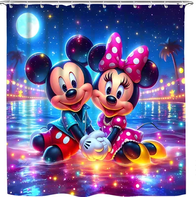 Produktbild von Design-Multifunktionsvorhang 180 x 180 cm – Mickey und Minnie/Liebe im Meer