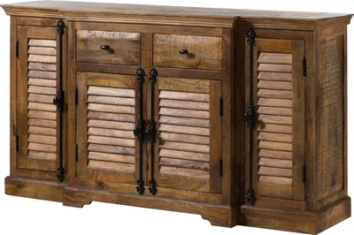 Image de MASSIVMOEBEL24 | Buffet en bois de manguier huilé marron RODEZ #121