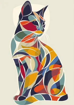 Produktbild von Plakat 29,7x42cm Kaleidoskop Katze