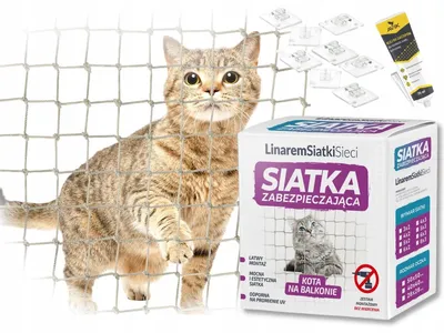Obrázek produktu pro Bezpečné Kočky Síť na balkon pro kočky 8x2m hustá bez vrtání