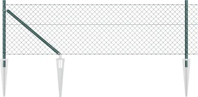 Produktbild von vidaXL Stahlzaun mit Spitzen 10 x 0,6 m PVC-beschichteter Stahl Grün