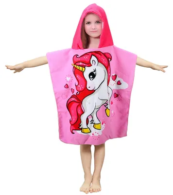 Imagen del producto de Toalla de microfibra con capucha para niños, ideal para la playa y la piscina, de secado rápido, disponible en talla para niños de 2 a 8 años