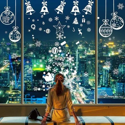 Produktbild von Famanu Fensterdekoration für Weihnachten und Feiertage - 256 Stück, Schneeflocken und Fensterbilder