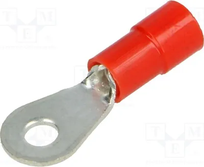 Produktbild von 10x Kabelschuh: Ring Klemmverbindung M3 Ø: 3,15mm 0,25÷1,5mm2 rot BM 00107 Isolier