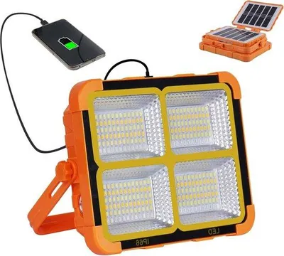 Obrázek produktu pro Skládací solární LED pracovní lampa s 288 LED diodami, vodotěsná, přenosná