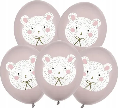 Produktbild von Luftballons 30 cm, Eisbär, Pastell Warm Grey, 5 Stk.