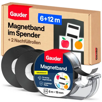 Immagine prodotto di Nastro magnetico autoadesivo per distributore (6 m x 19 mm + 2 ricariche)