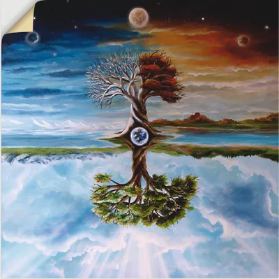 Produktbild von ARTland Wandbild, selbstklebend Jahreszeitenbaum Größe: 30x30 cm