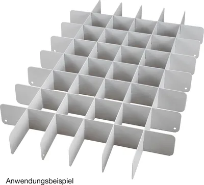Produktbild von Einteiler Schubladenschrank Kobra | Höhe 5cm | 34x5cm | Lichtgrau
