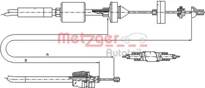 Produktbild von METZGER 10.2843 Kupplungsseil Seilzug für RENAULT CLIO II (BB0/1/2, CB0/1/2) 969/681mm